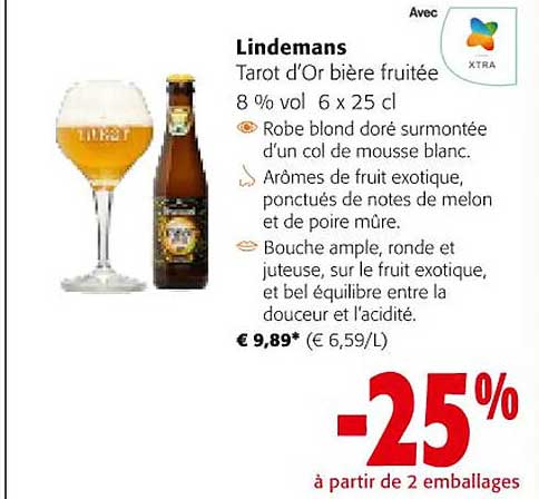 lindemans tarot d'or bière fruitée