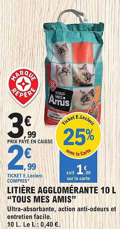 litière agglomérante 10 l "tous mes amis"