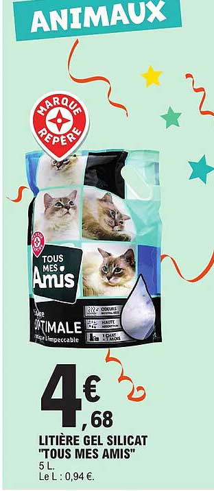 litière gel silicat "tous mes amis"