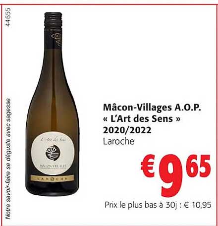 mâcon-villages a.o.p. "l'art des sens" 2020-2022 laroche