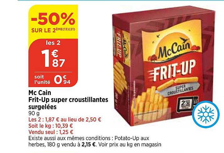 mc cain frit-up super croustillantes surgelées