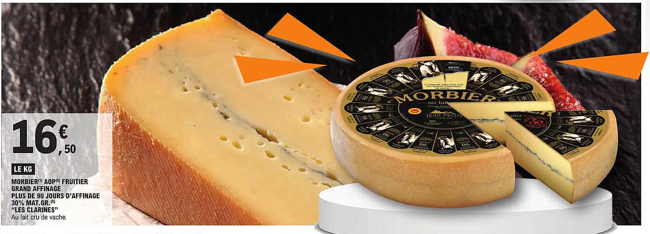 morbier aop fruitier grand affinage plus de 90 jours d'affinage "les clarines"