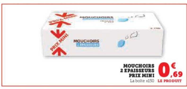 mouchoirs 2 épaisseurs prix mini