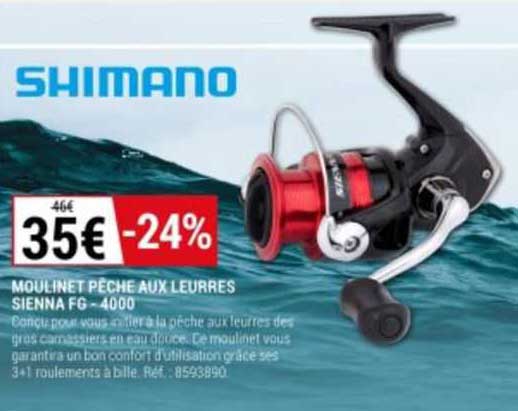 moulinet pêche aux leurres sienna fg-4000