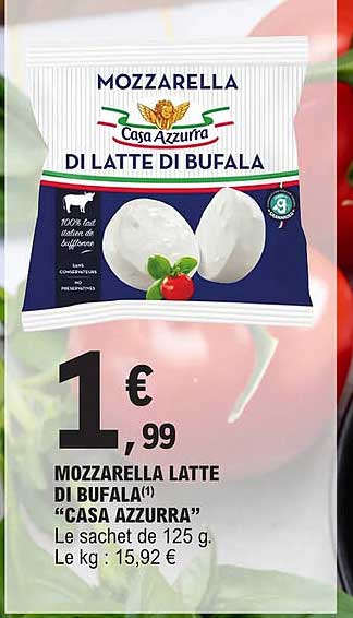 mozzarella latte di bufala "casa azzurra"