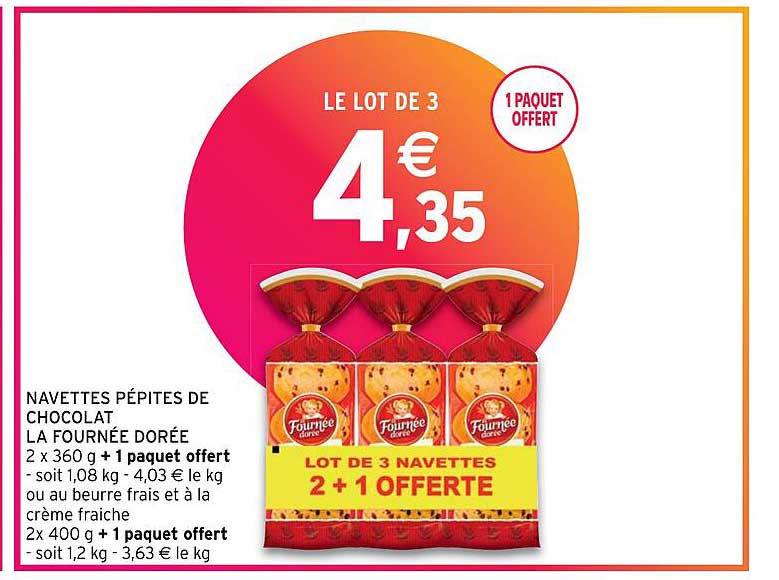 navettes pépites de chocolat la fournée dorée