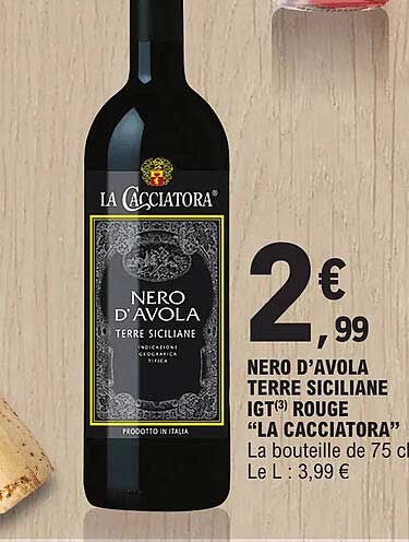 nero d'avola terre siciliane igt rouge "la cacciatora"