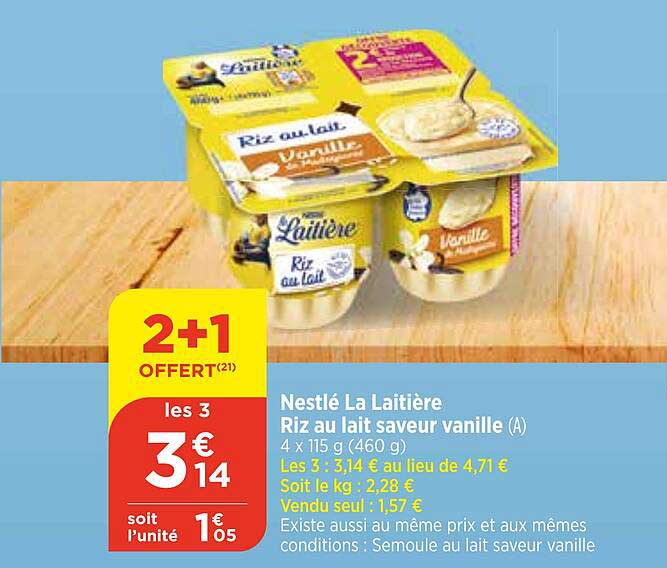Nestlé La Laitière Riz Au Lait Saveur Vanille