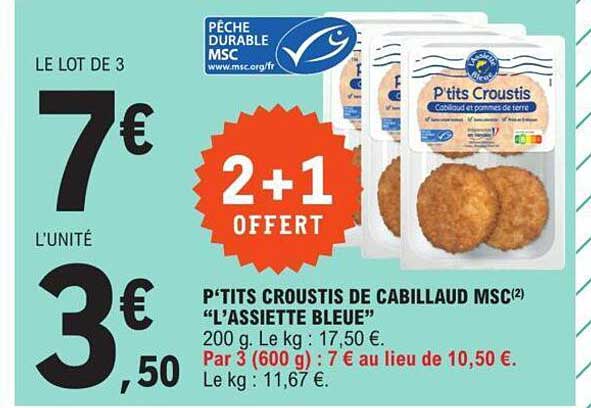 p'tits croustis de cabillaud msc "l'assiette bleue'