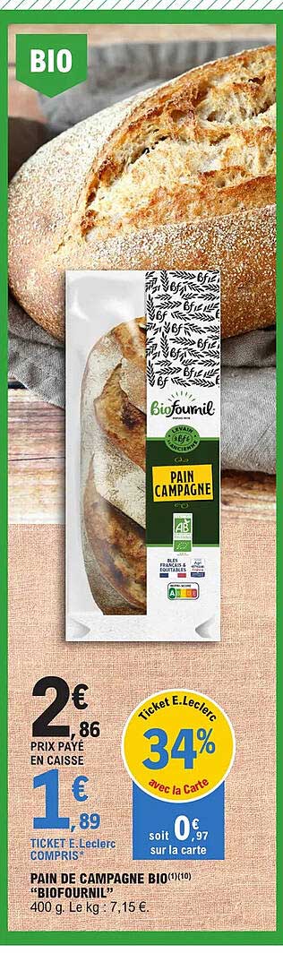Pain De Campagne Bio "biofournil"