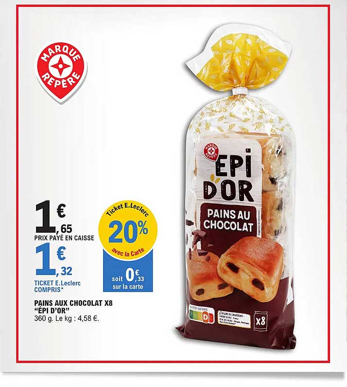 pains aux chocolat x8 "épi d'or"