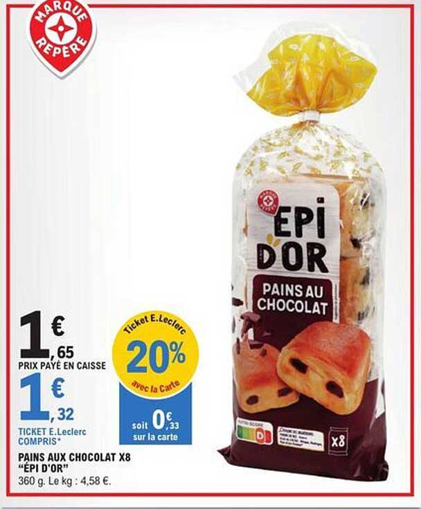 pains aux chocolat x8 "épi d'or"