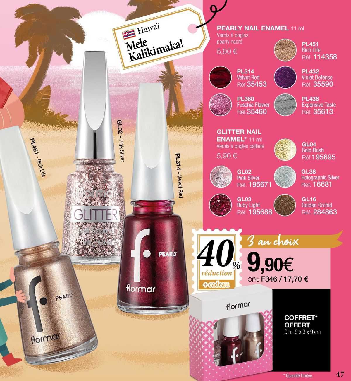 pearly nail enamel, glitter nail enamel