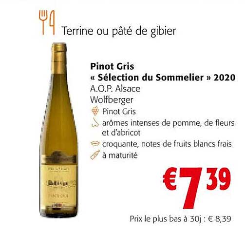 pinot gris "sélection du sommelieré" 2020