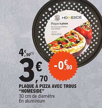 plaque à pizza avec trous "homeside"