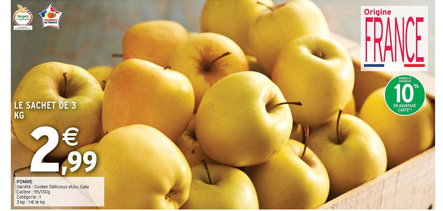 pomme golden délicious et/ou gala