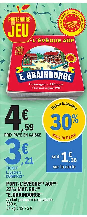 pont-l'évèque aop 23% mat. gr. "e. graindorge"
