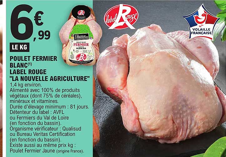 poulet fermier blanc label rouge "la nouvelle agriculture"