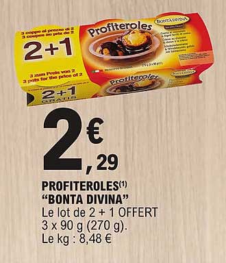 profiteroles "bonta divina"