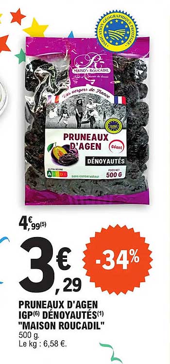 pruneaux d'agen igp dénoyautés "maison roucadil"