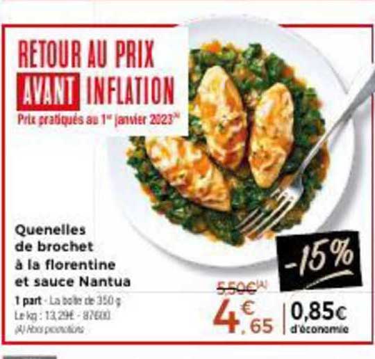 quenelles de brochet à la florentine et sauce nantua