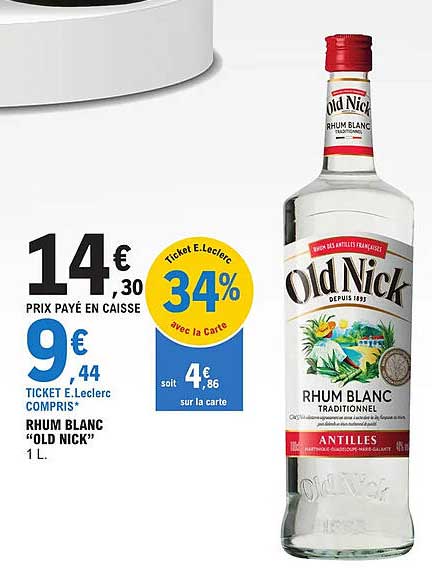 rhum blanc "old nick"