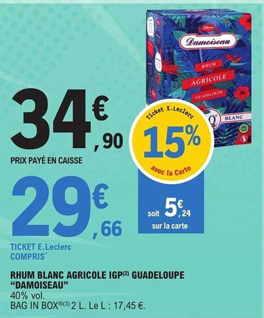 Rhum Blanc Agricole Igp Guadeloupe "damoiseau"