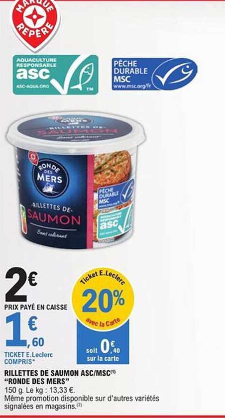 rillettes de saumon asc-msc "ronde des mers"