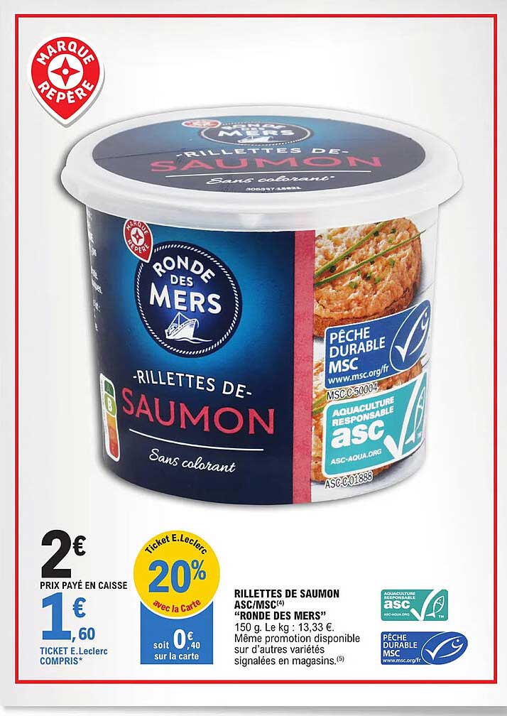 rillettes de saumon asc-msc "ronde des mers"