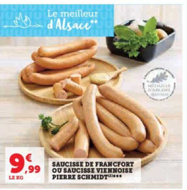 saucisse de francfort ou saucisse viennoise pierre schmidt