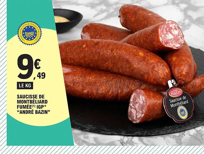 Saucisse De Montbéliard Fumée Igp "andré Bazin"