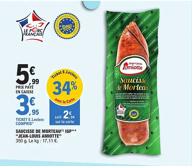 saucisse de morteau igp "jean-louis amiotte"