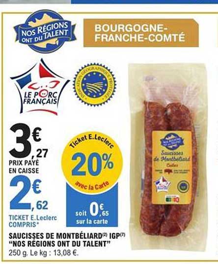 saucisses de montbéliard igp "nos régions ont du talent"