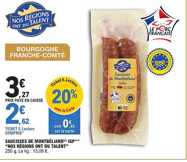saucisses de montbéliard igp "nos régions ont du talent"