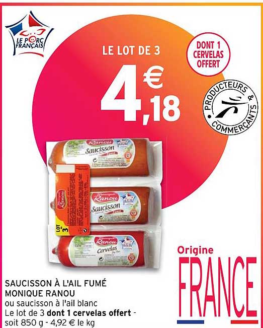 saucisson à l'ail fumé monique ranou