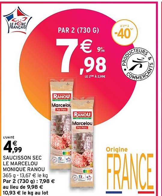 saucisson sec le marcel ou monique ranou