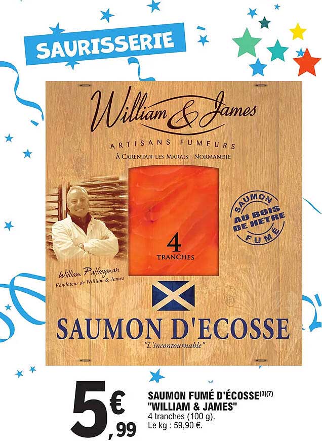 saumon fumé d'écosse "william & james"