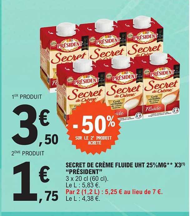 Secret De Crème Fluide Uht 25%mg X3 "président"