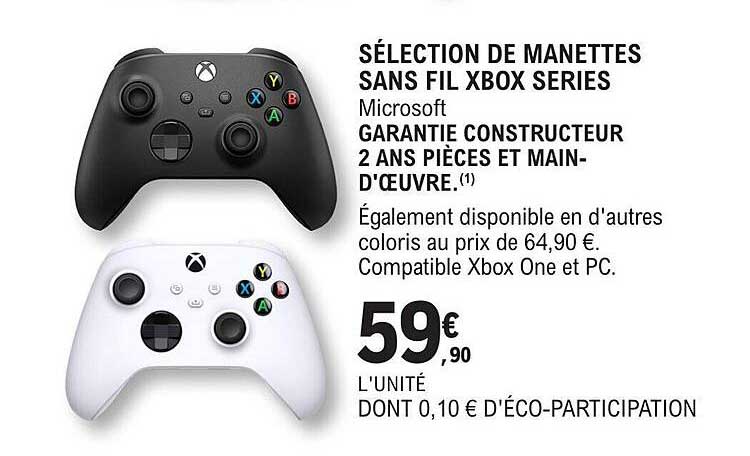 sélection de manettes sans fil xbox séries