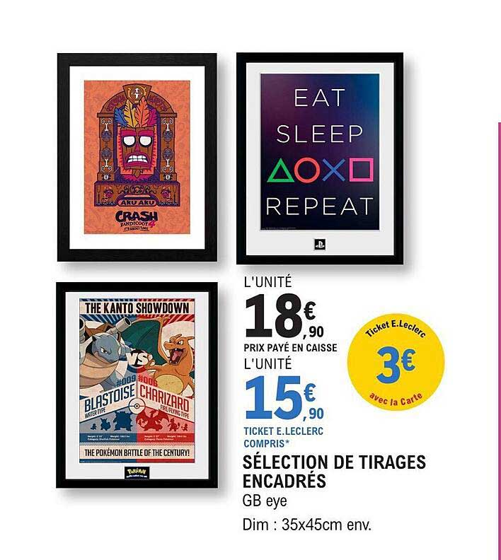 sélection de tirages encadrés