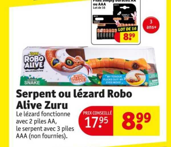 serpent ou lézard robo alive zuru