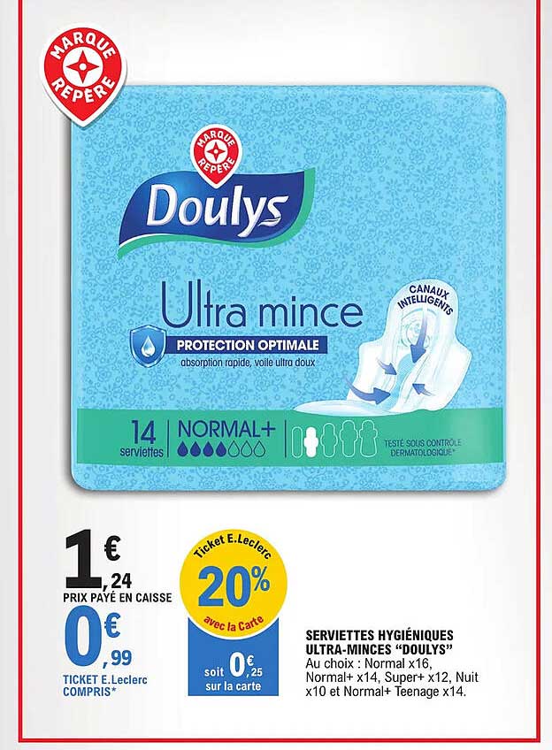 serviettes hygiéniques ultra-minces "doulys"