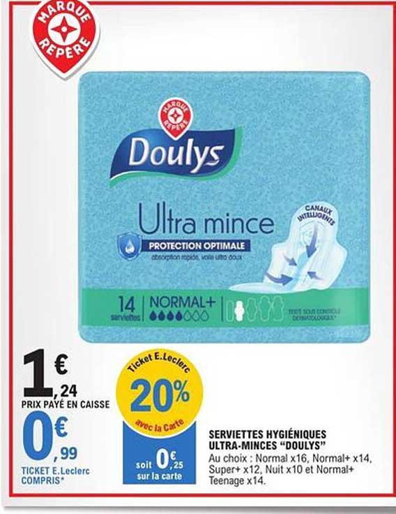 Serviettes Hygiéniques Ultra-minces "doulys"
