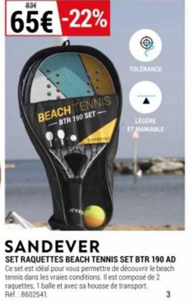 set raquettes beach tennis set btr 190 ad sandever