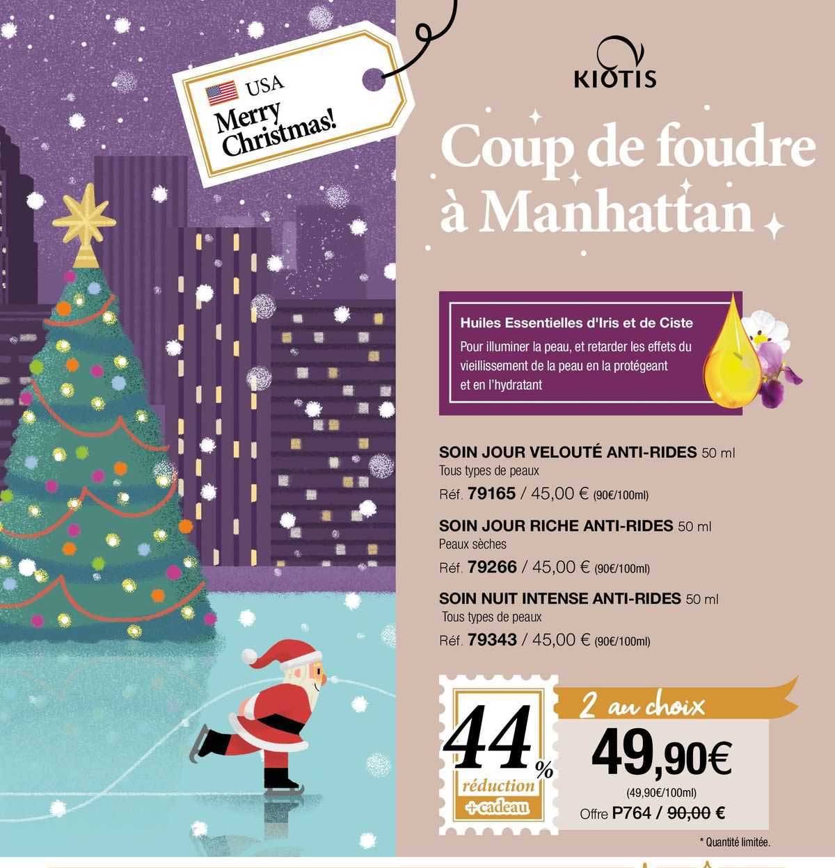 Soin Jour Velouté Anti-rides, Soin Jour Riche Anti-rides, Soin Nuit Intense Anti-rides Kiotis