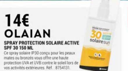 spray protection solaire active spf 30 150 ml