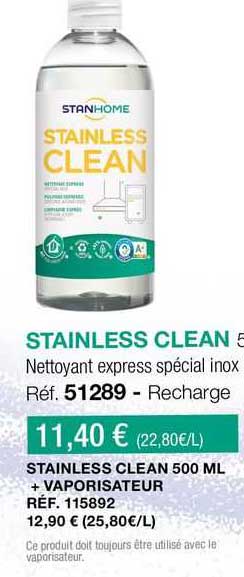 stainless clean 500 ml + vaporisateur