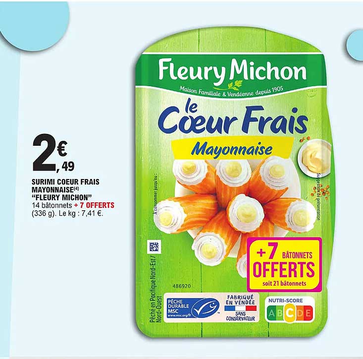surimi coeur frais mayonnaise "fleury michon"