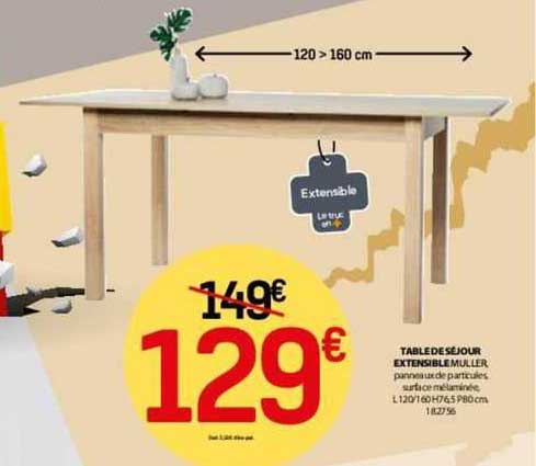 table de séjour extensible muller