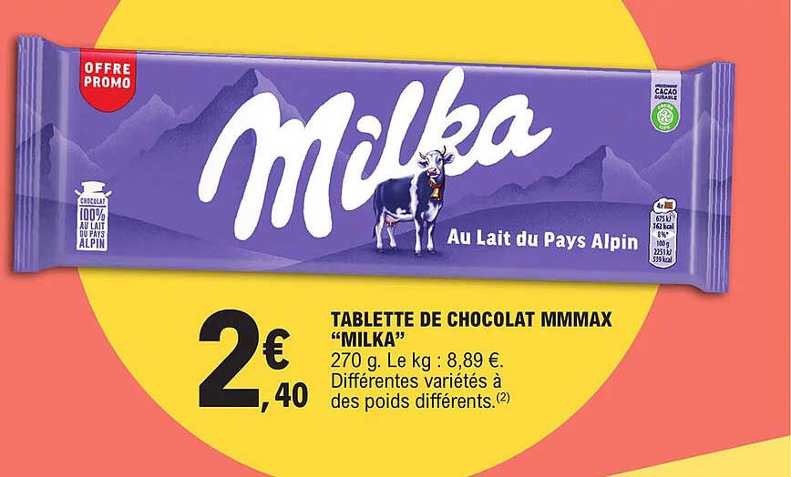 Tablette De Chocolat Mmmax "milka"
